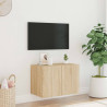 Mueble de TV de pared con luces LED roble Sonoma 60x35x41 cm 5