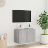 Mueble de TV de pared con luces LED gris Sonoma 60x35x41 cm 4