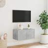 Mueble de TV de pared con luces LED gris hormigón 60x35x31 cm 4