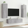 Muebles TV de pared con luces LED 2 uds gris Sonoma 80x35x31 cm 5