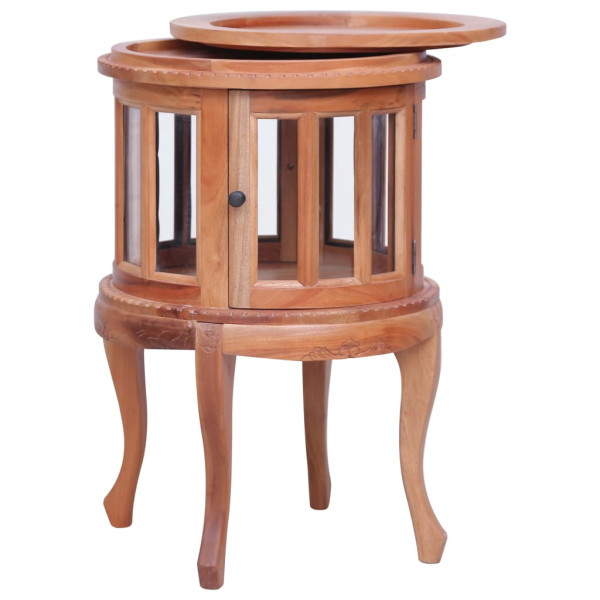 Armario vitrina de madera maciza de caoba natural 50x50x76 cm M 3