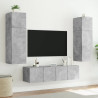 Mueble de TV de pared con luces LED gris hormigón 80x35x31 cm 5