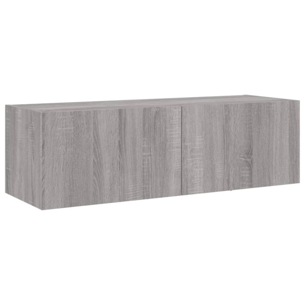 Mueble de TV de pared con luces LED gris Sonoma 100x35x31 cm M 3