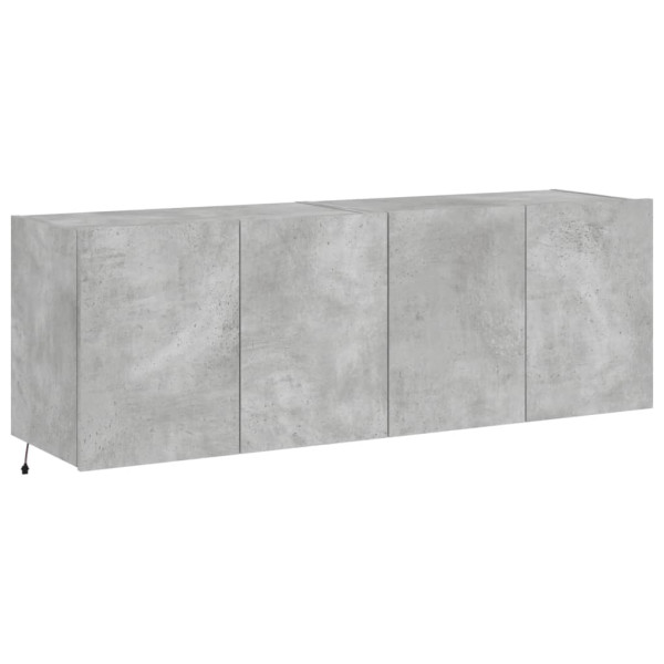 Muebles TV de pared luces LED 2 uds gris hormigón 60x35x41 cm M 3