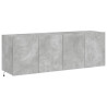 Muebles TV de pared luces LED 2 uds gris hormigón 60x35x41 cm 3