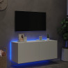 Mueble de TV de pared con luces LED blanco 100x35x41 cm 4