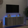 Móvel de TV de parede com luzes LED cinza Sonoma 100x35x41 cm 4