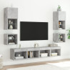 Muebles TV pared con LED 8 pzas madera ingeniería gris hormigón 3