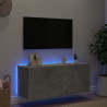 Mobiliário de TV de parede com luzes LED cinza 100x35x41 cm 4