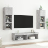 Muebles TV pared con LED 6 pzas madera ingeniería gris hormigón 3