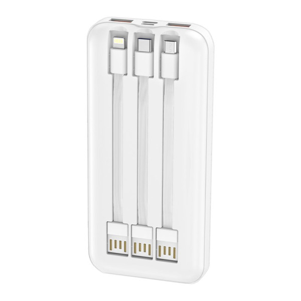 Batería Externa Universal Power Bank 10.000 mAh Carga Rápida 22.5W (3 cables) Blanco M 3