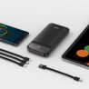 Bateria externa Universal Power Bank 10,000 mAh Carga rápida 22.5W (3 cabos) Preto 3