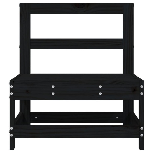 Sofá central de jardín madera maciza de pino negro M 3