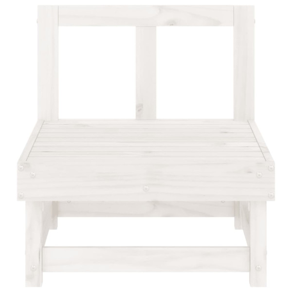 Sofás de centro para jardim 2 pcs madeira pinho maciça branco M 4