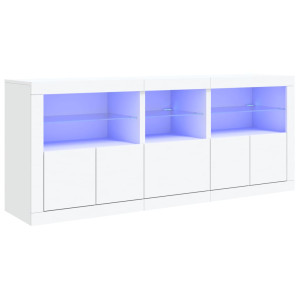 Aparador com luzes LED 162x37x67 cm branco H