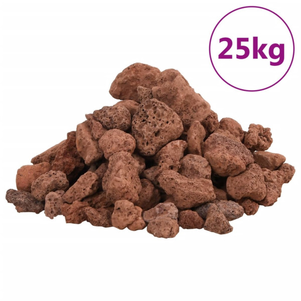Pedras vulcânicas 25 kg 1-2 cm vermelho M 2