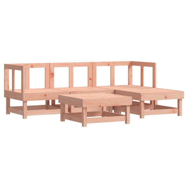 5 pcs conjunto lounge de jardim madeira de douglas maciça M 2