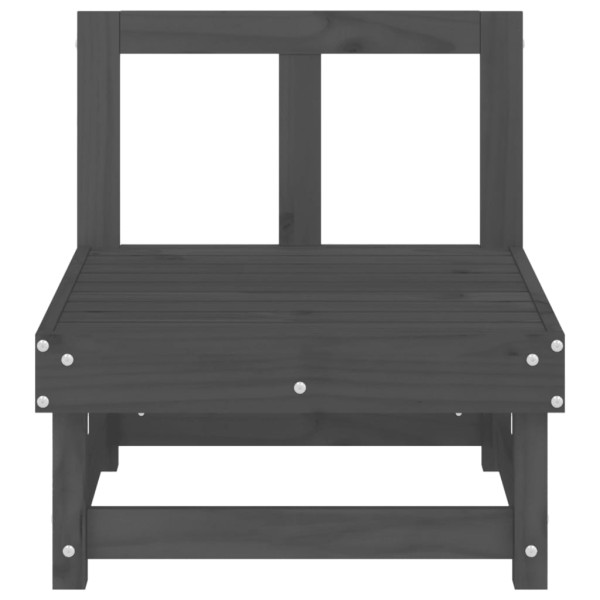 Sofás de centro para jardim 2 pcs madeira pinho maciça cinzento M 4