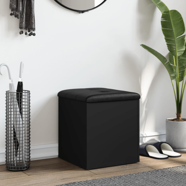 Banco de arrumação 42x42x45 cm derivados de madeira preto M 3