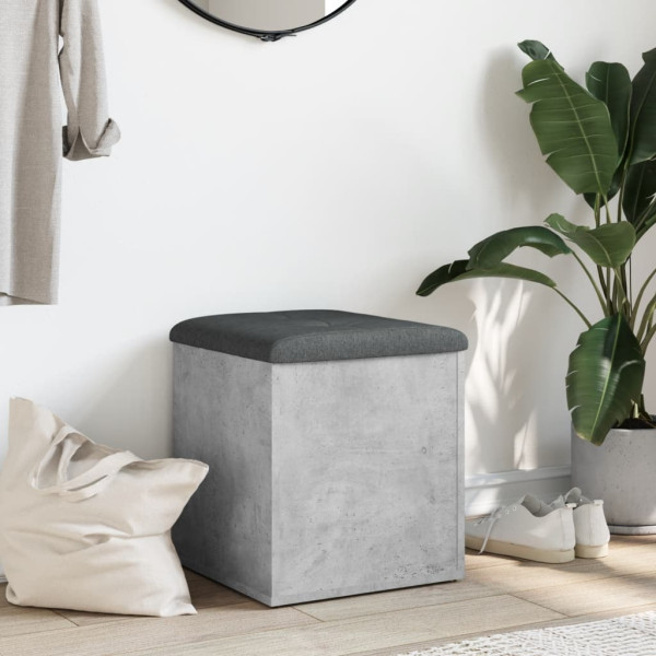 Banco de arrumação 42x42x45cm derivados madeira cinzento sonoma M 3