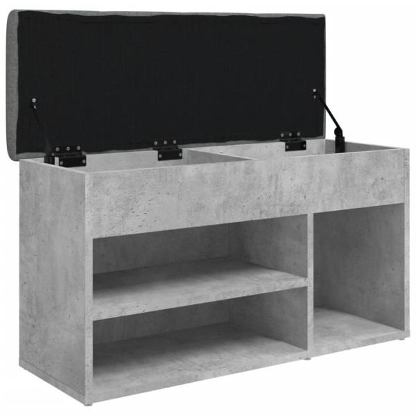 Banco zapatero madera de ingeniería gris hormigón 82x32x45.5 cm M 5