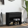Banco zapatero madera de ingeniería negro 62x32x50 cm 3