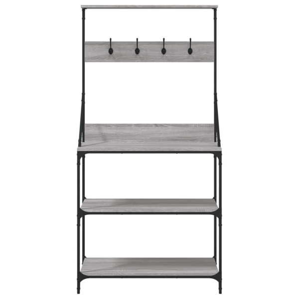 Estantería cocina con ganchos madera ingeniería gris Sonoma M 5