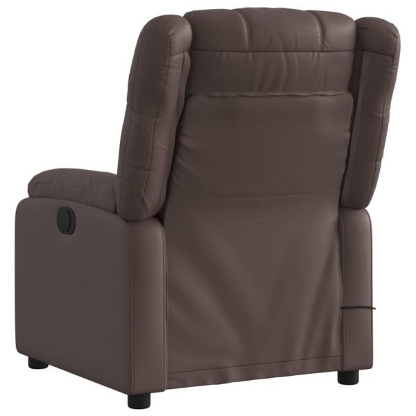 Sillón de masaje reclinable cuero sintético marrón M 4