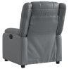 Sillón reclinable de cuero sintético gris 3