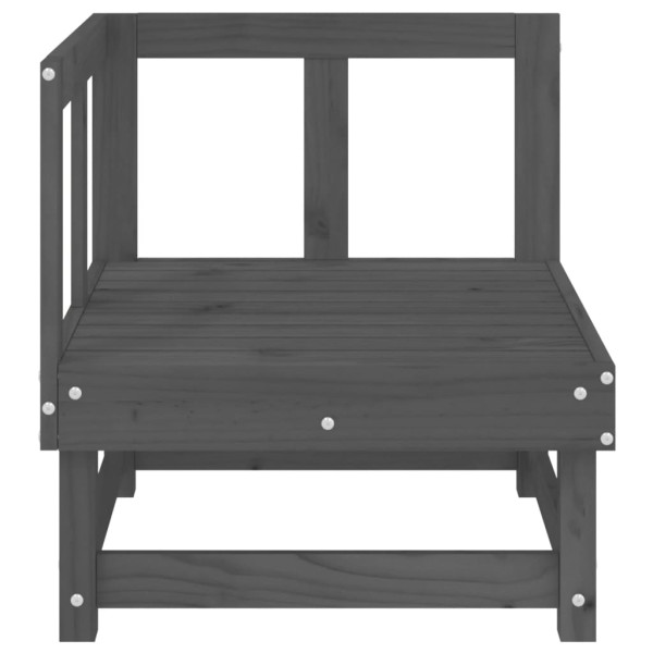 Sofás de canto para jardim 2 pcs madeira de pinho maciça cinza M 4