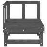 Sofás de canto para jardim 2 pcs madeira de pinho maciça cinza 4