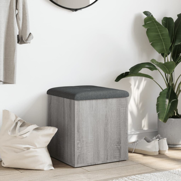 Banco con almacenaje madera ingeniería gris Sonoma 42x42x45 cm M 3