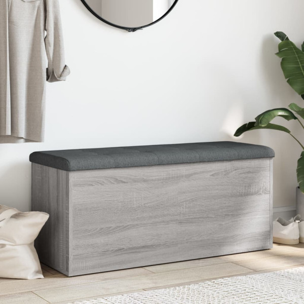 Banco con almacenaje madera ingeniería gris Sonoma 102x42x45 cm M 3