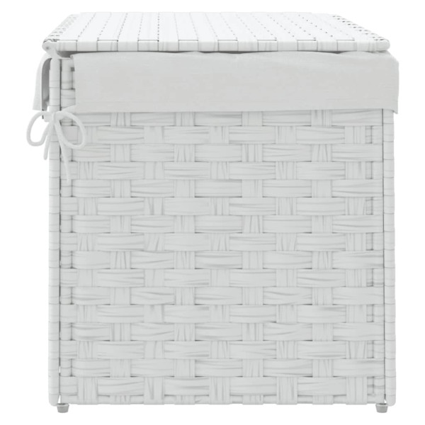 Cesto para roupa suja com tampa 55.5x35x34 cm vime PE branco M 5