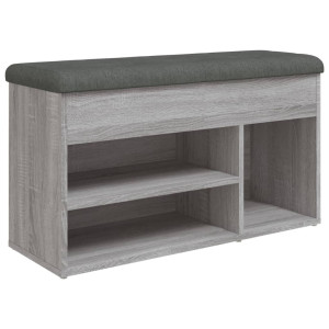 Banco zapatero madera de ingeniería gris Sonoma 82x32x45.5 cm H