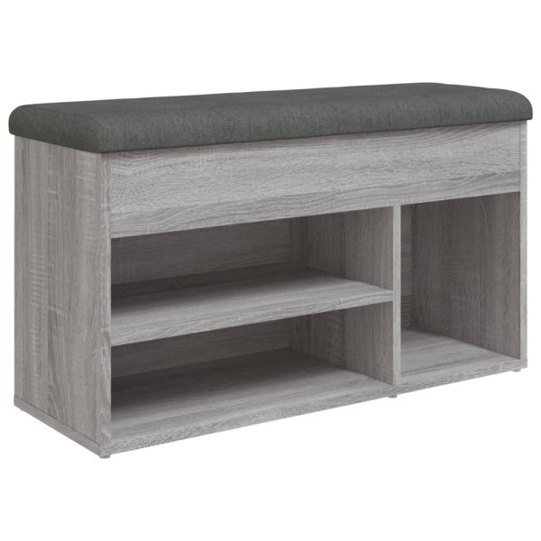 Banco zapatero madera de ingeniería gris Sonoma 82x32x45.5 cm M 2