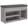 Banco zapatero madera de ingeniería gris Sonoma 82x32x45.5 cm 2