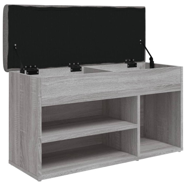 Banco zapatero madera de ingeniería gris Sonoma 82x32x45.5 cm M 5