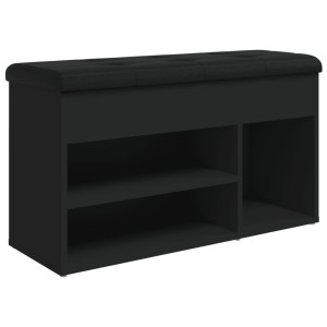 Banco sapateira 82x32x45.5 cm derivados de madeira preto H