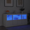Aparador com luzes LED 142.5x37x67 cm branco 1
