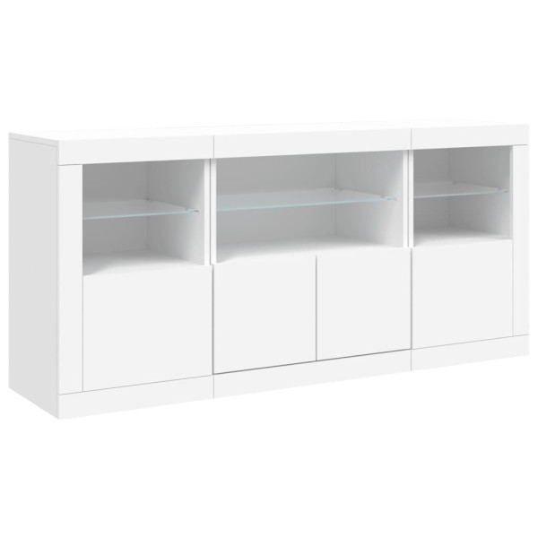 Aparador com luzes LED 142.5x37x67 cm branco M 5