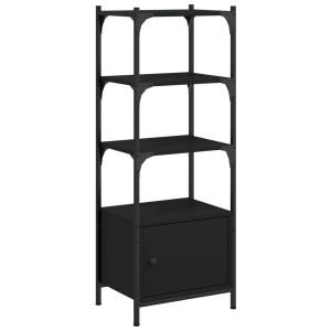 Librería de 3 estantes madera ingeniería negro 41x30x109.5 cm H