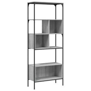Librería 5 estantes madera ingeniería gris Sonoma 76x33x188.5cm H