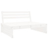 5 pcs conjunto lounge de jardim madeira de pinho maciça branco 3
