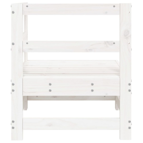 Sofá de canto para jardim madeira de pinho maciça branco M 4