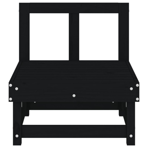 Sofás de centro para jardim 2 pcs madeira de pinho maciça preto M 4