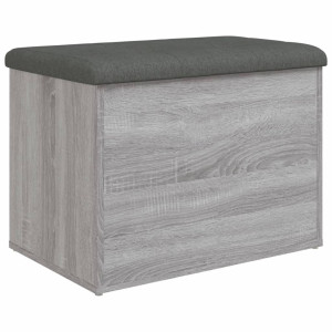 Banco con almacenaje madera ingeniería gris Sonoma 62x42x45 cm H