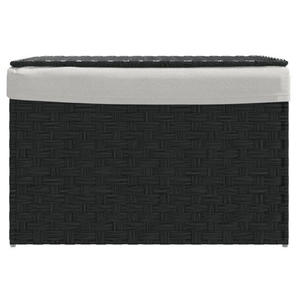 Cesto para roupa suja com tampa 55.5x35x34 cm vime PE preto M 3