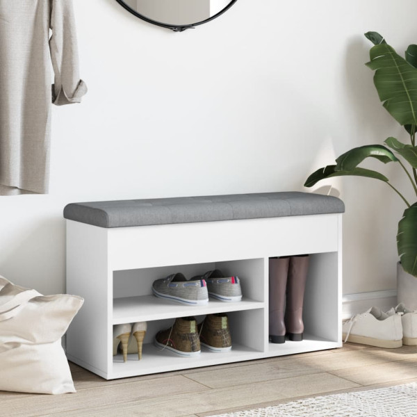 Banco sapateira 82x32x45.5 cm derivados de madeira branco M 3