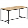 Mesa de jantar 140x70x75 cm madeira de mangueira maciça áspera 1